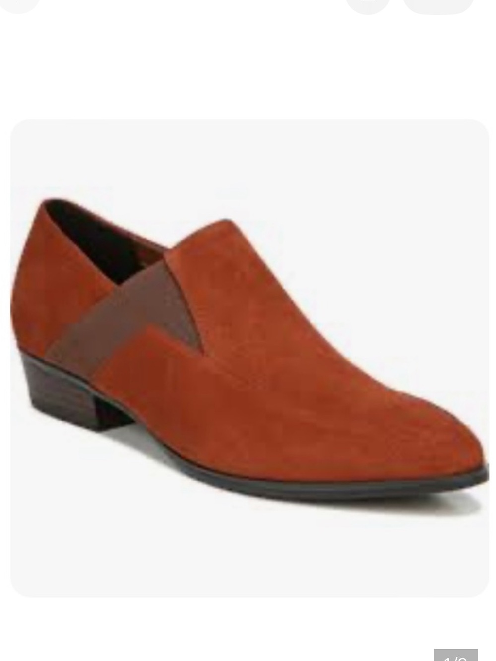Naturalizer Boulder Shooties Heeled Loafers Genuine Suede Leather